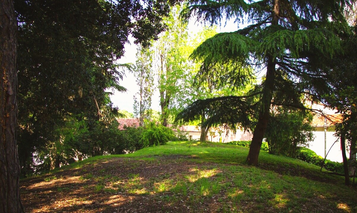 Veduta del parco di Villa Giolai verso le colline di Bassano